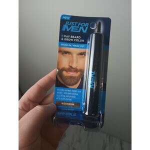 Just For Men MEDIUM BROWN Brush in Wash Out Beard Hair Brow NWT Gift